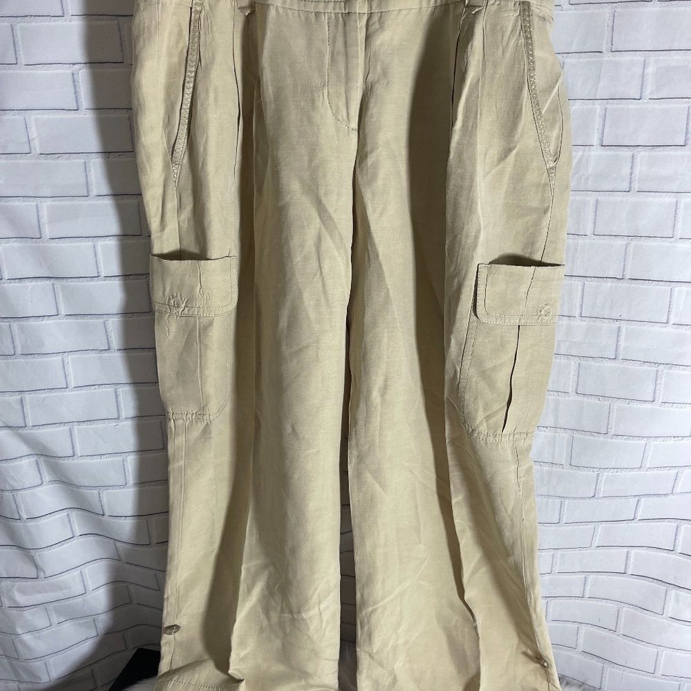 Saltaire Silk/Linen Blend Adjustable Pants‎ Sz 10